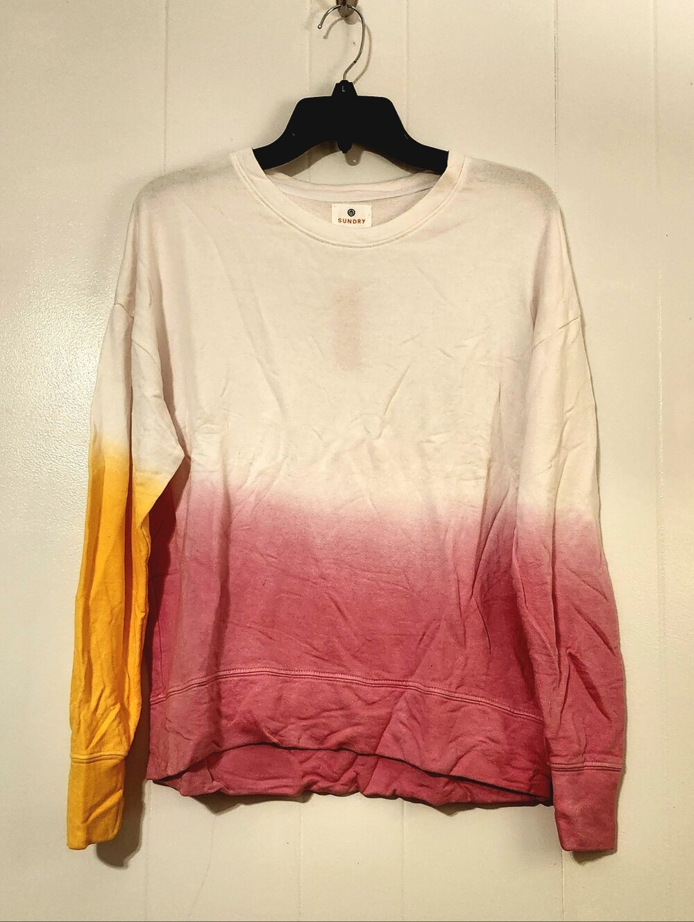 Nwt Sundry French Terry Ombrr Dip Dye Sweatshirt Size1/small